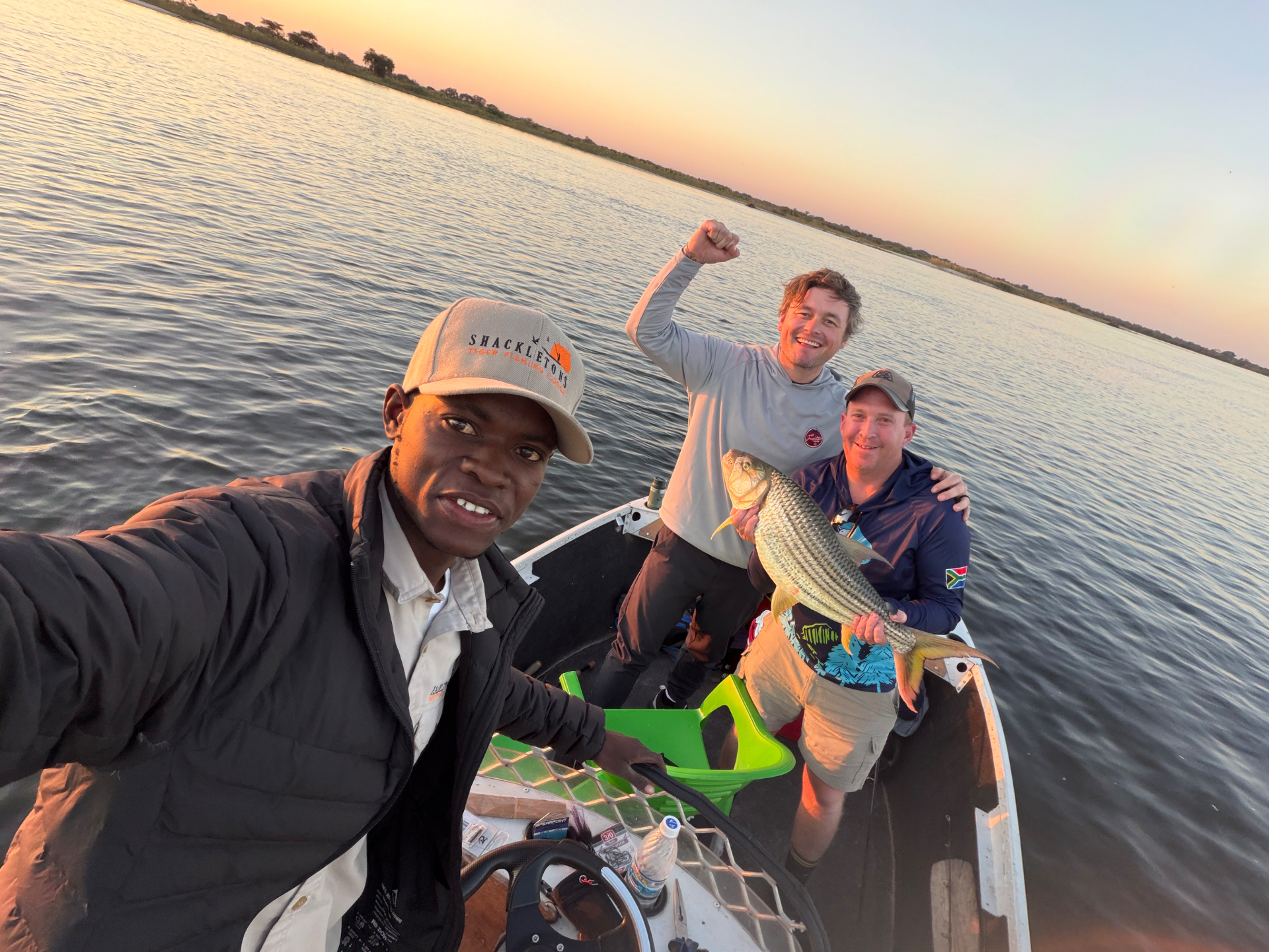Last cast, last fish — celebrations on the boat
