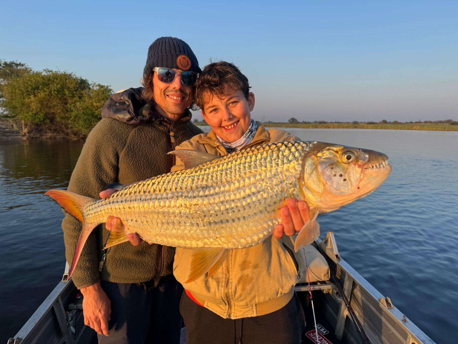 Tylo with an 11 lb tiger — morning of day 3